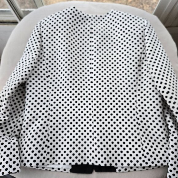 Tahari Black & White Polka Dot Jacket Size 14 - Picture 4 of 9